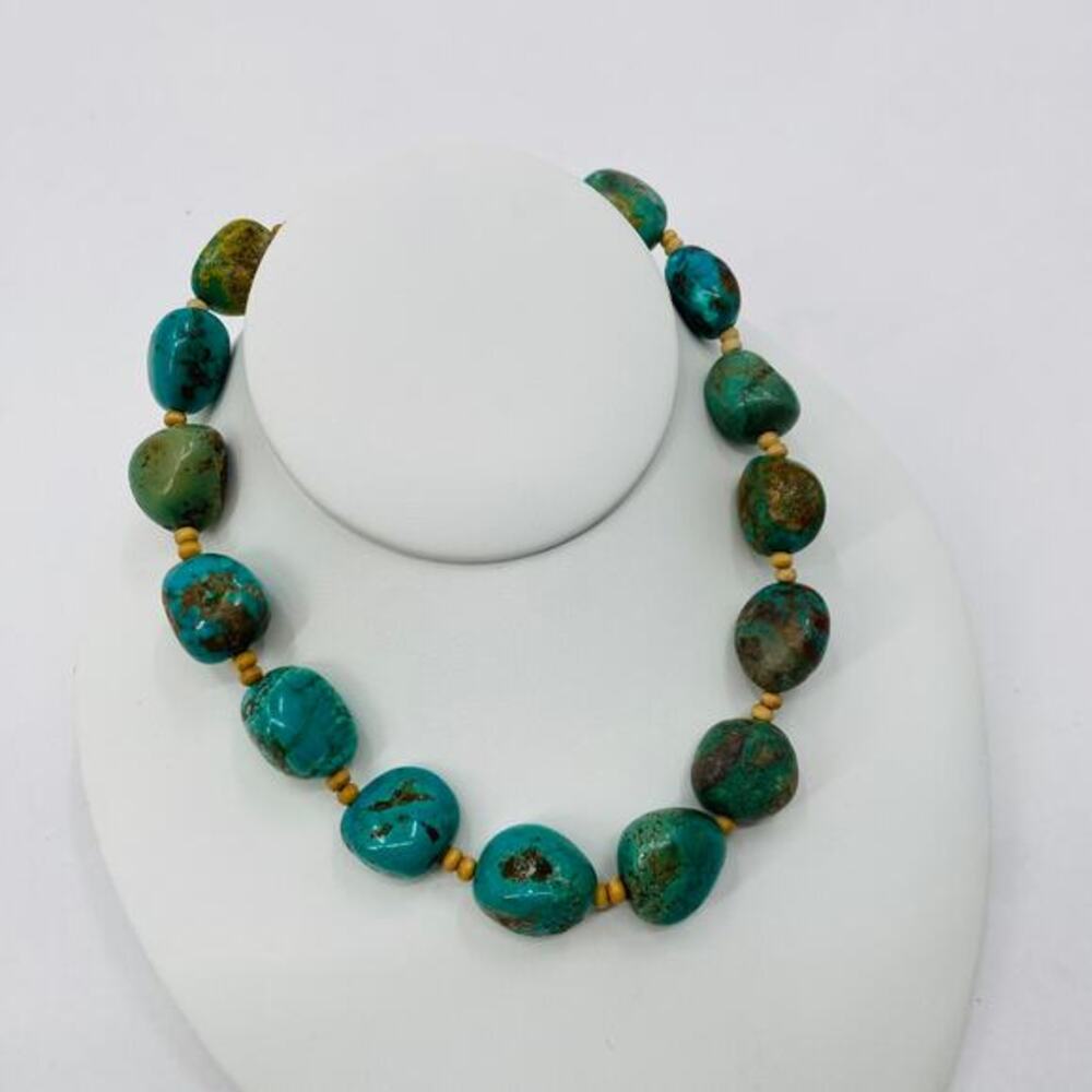 Turquoise chunky‎ rock necklace